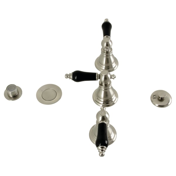 Kingston Brass ThreeHandle Bidet Faucet, Brushed Nickel KB328AKL - main